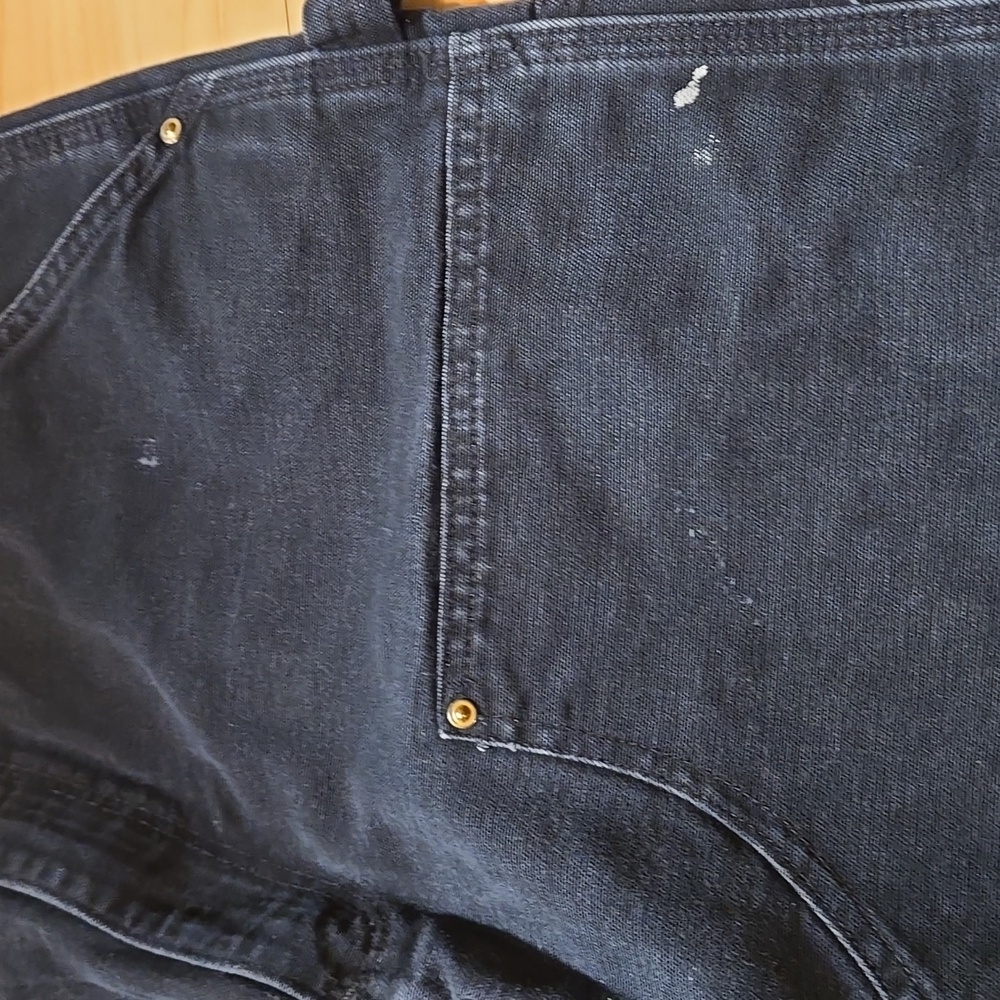 Vtg Carhartt Helmets to Hardhats Double Knee Black Work Pants B01-BLK 36x36 - Picture 11 of 16